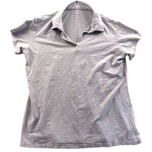Columbia Womens Polo Shirt Large Short Sleeve Gray Athleisure Casual Classic